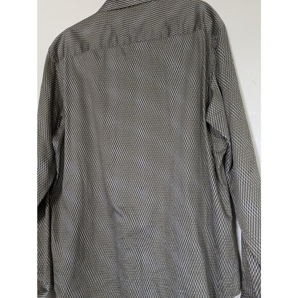 Armani Exchange AX Long Sleeve Mens Large Button Down Shirt Abstract Officewear‎ - Picture 8 of 11